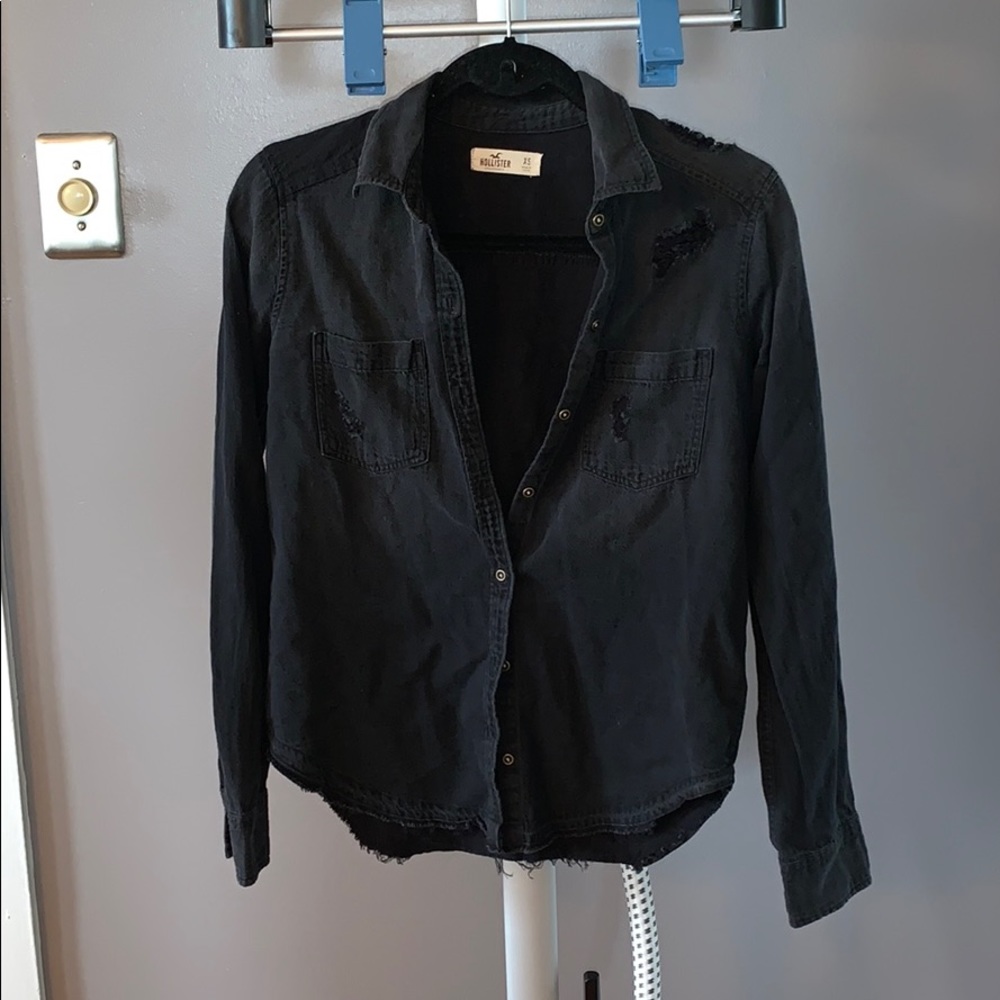 Hollister Distressed Denim Button Down
